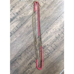 Kenneth Cole coral long necklace 26”